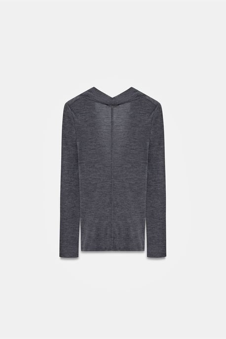 Slim-fit Wol Cowl Neck Blouse - Image 2