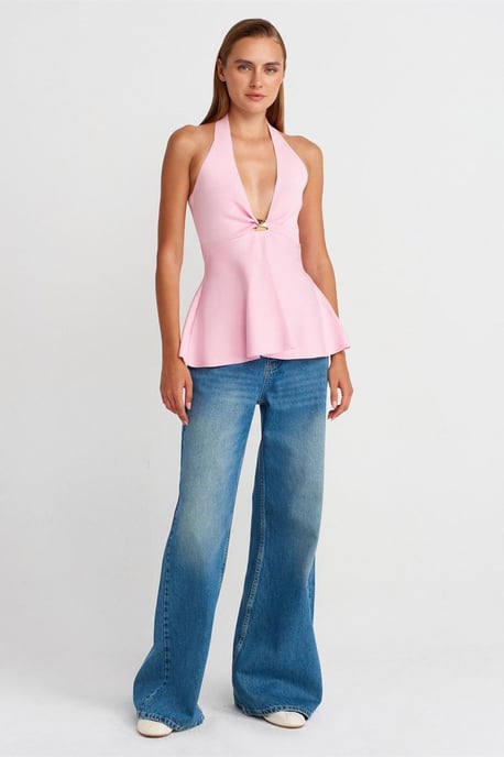Naadloze Halter Peplum Blouse - Image 4