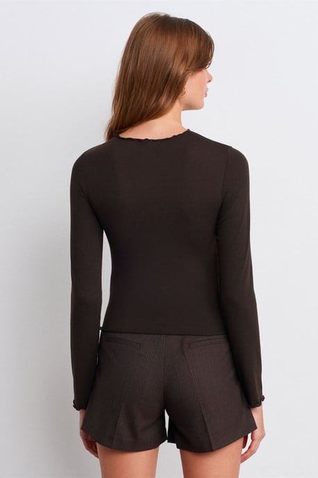 Slim Fit Langarm Jersey Blouse - Image 2