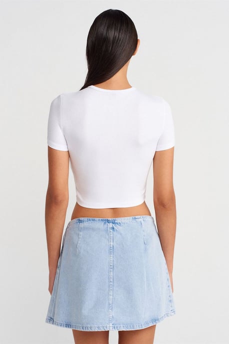 Slim Fit Crop Blouse met Knopen - Image 3