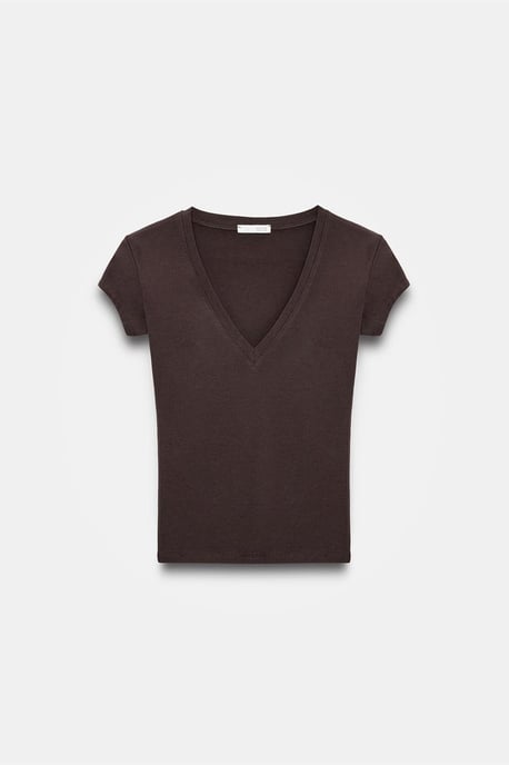Slim Fit V-hals Jersey Blouse - Image 5