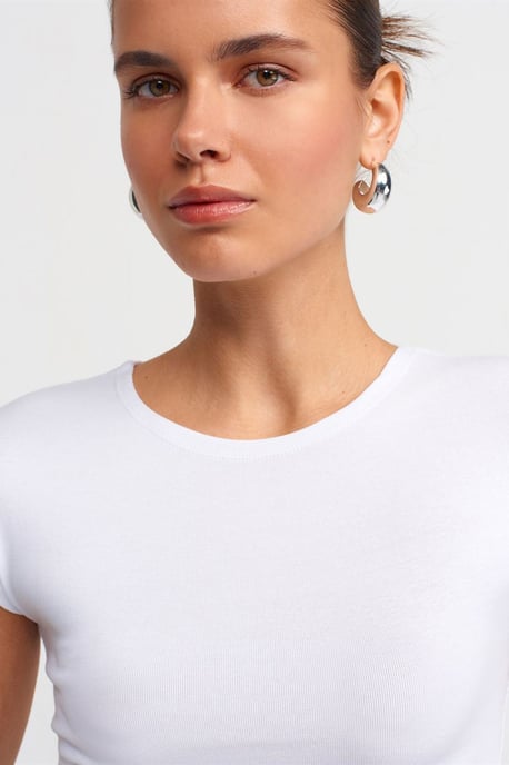 Slim Fit Crop Jersey Blouse - Image 4