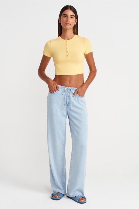 Slim Fit Crop Blouse Met Knopen - Image 4