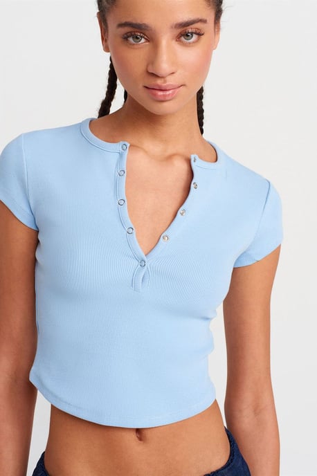 Dames Slim-fit Ribgebreide Crop Blouse - Image 3