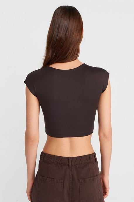 Slim Fit Crop Jersey Blouse - Image 2