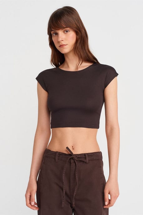 Slim Fit Crop Jersey Blouse - Image 3
