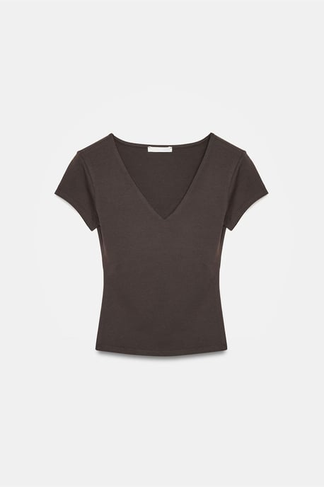 Slim Fit V-ringad stickad blus - Image 5