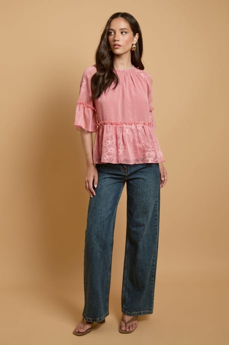 Chiffon Peplum Blouse - Image 2