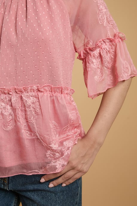 Chiffon Peplum Blouse - Image 4