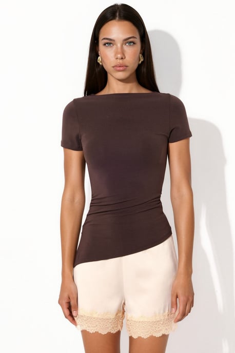 Slim Fit Slitschoot Gedrapeerde Blouse - Image 5