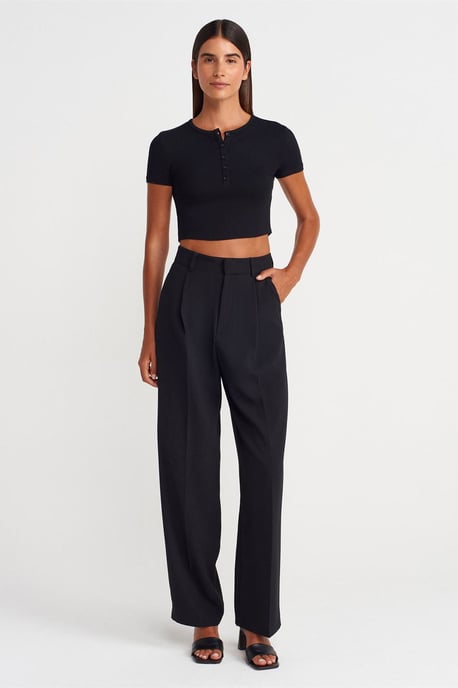 Slim Fit Crop Blouse met Knopen - Image 4