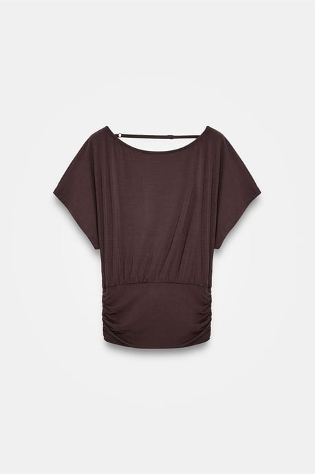 Kvinnors modalblandning t-shirt med cut-out och rund halsringning - Image 5