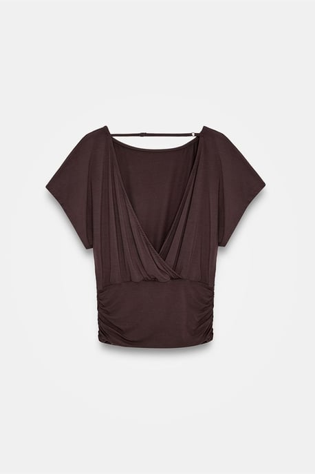 Kvinnors modalblandning t-shirt med cut-out och rund halsringning - Image 6