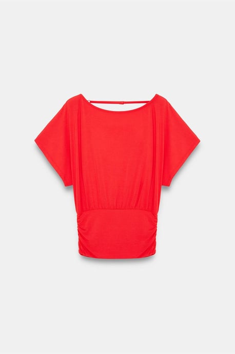 Kvinnors modalblandning t-shirt med cut-out och rund halsringning - Image 5
