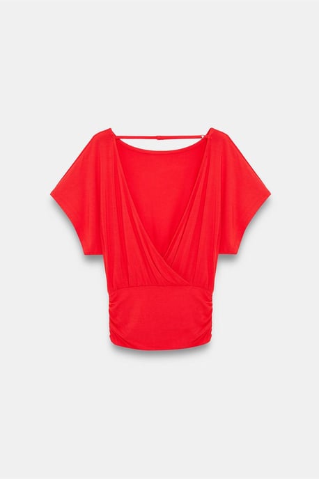Kvinnors modalblandning t-shirt med cut-out och rund halsringning - Image 6