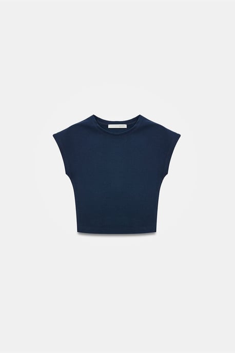 Slim Fit Crop Jersey Blouse - Image 5