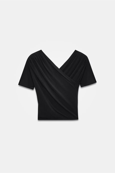 Slim Fit V-Neck Jersey Blouse - Image 5