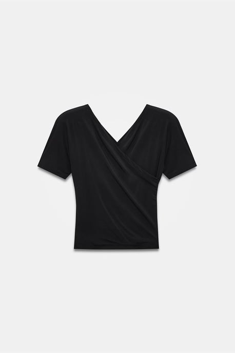 Slim Fit V-Neck Jersey Blouse - Image 6
