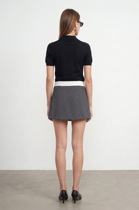 Slim Fit Polokragad Stickad Blus - Image 2