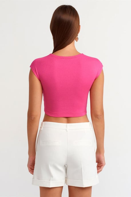 Slim Fit Crop Jersey Blouse - Image 2