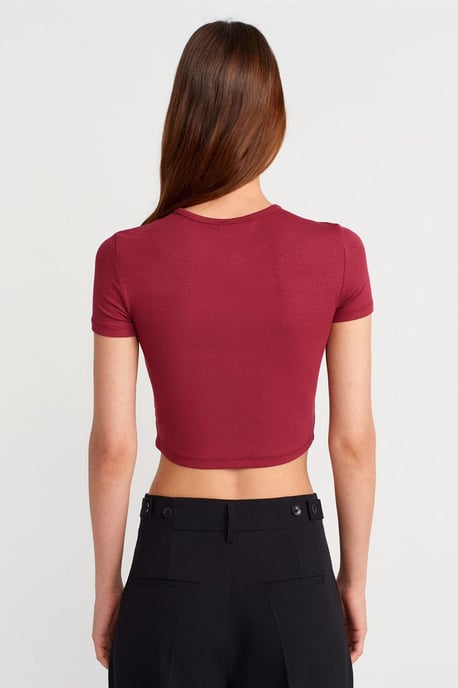 Slim Fit Crop Blouse Met Knopen - Image 2