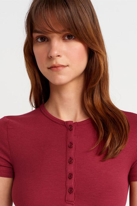 Slim Fit Crop Blouse Met Knopen - Image 3