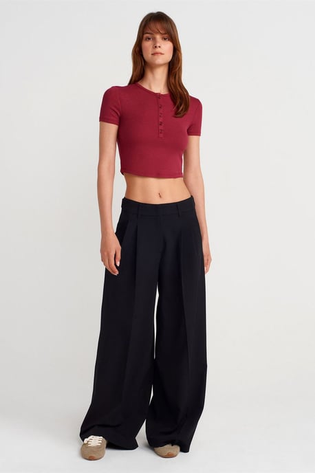 Slim Fit Crop Blouse Met Knopen - Image 4