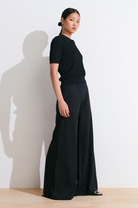 Getextureerde Kant Gebreide Polo Blouse - Image 3
