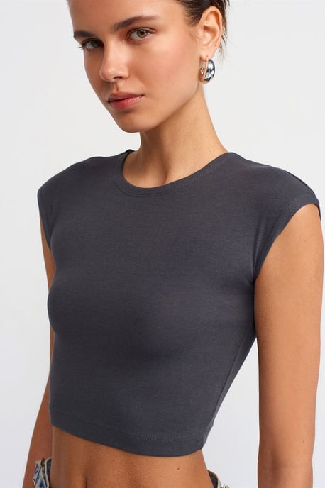 Slim Fit Crop Jersey Blouse - Image 4