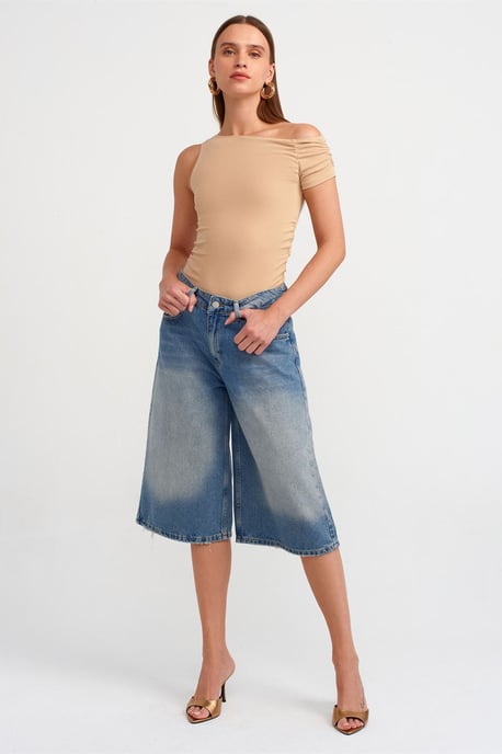 Off-shoulder Slim-fit Stickad Blus - Image 3