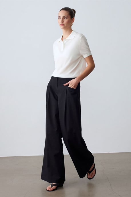 Dames Polo Kraag Knop Blouse - Image 4
