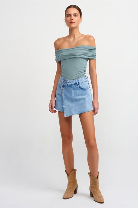 Schoudervrij Slim Fit Jersey Blouse - Image 4