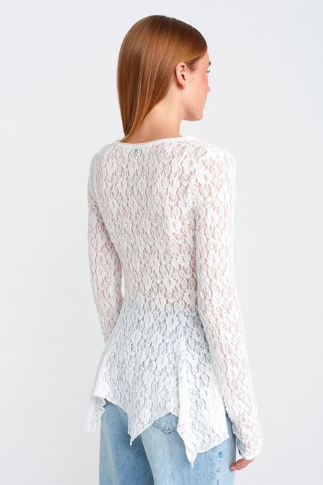Kanten V-hals Knopen Cardigan - Image 2