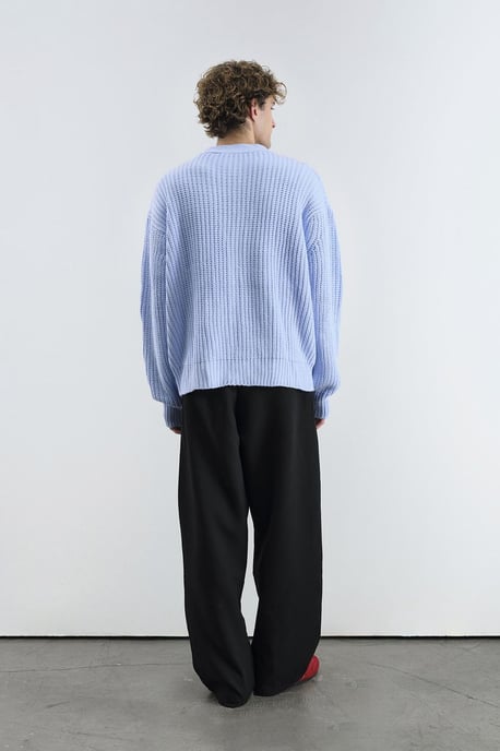 Oversized Geribbelde V-hals Cardigan - Image 3