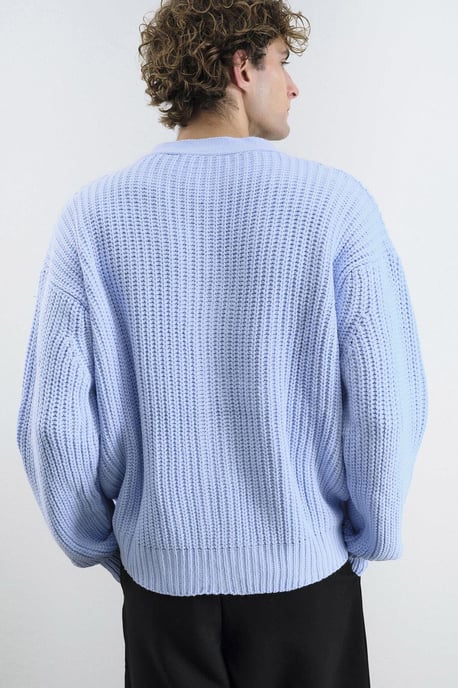 Oversized Geribbelde V-hals Cardigan - Image 4