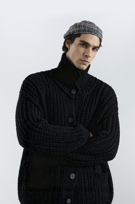 Oversized Ribbad Turtleneck Kofta - Image 2