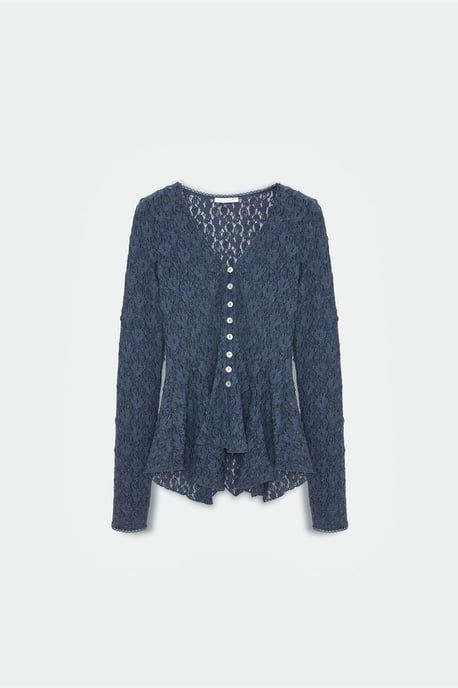 Kanten V-hals Knopen Cardigan - Image 6