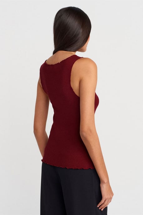 Mouwloze Geribbelde Knop Cardigan - Image 2