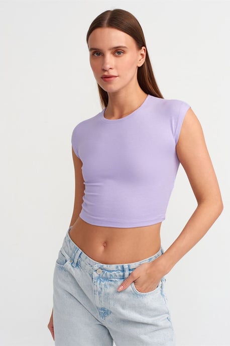 Slim Fit Crop Jersey Blouse - Image 1