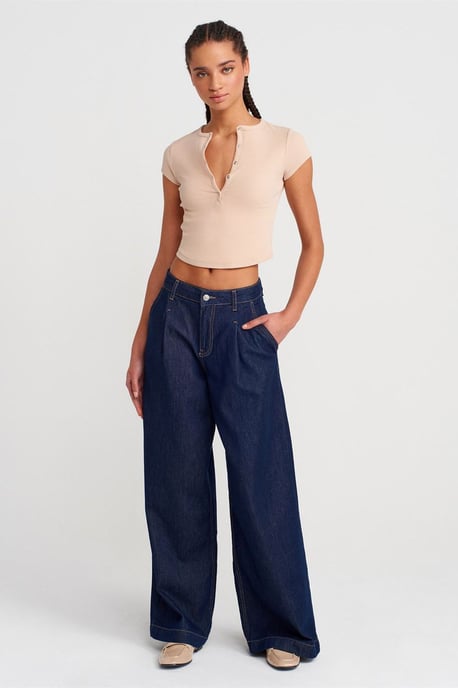 Dames Slim-fit Geribbelde Korte Blouse - Image 4