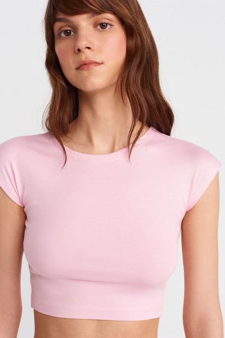 Slim Fit Crop Jersey Blouse - Image 3