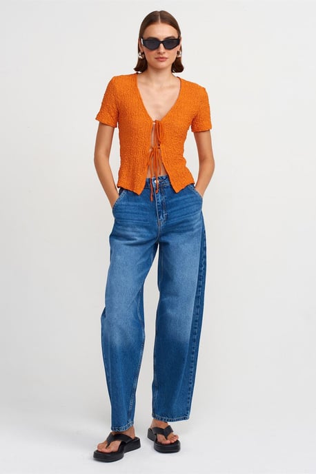 Getailleerde Kanten Blouse met Strik Voorzijde - Image 3