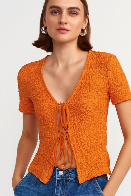 Getailleerde Kanten Blouse met Strik Voorzijde - Image 4