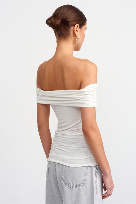 Off-Shoulder Slim Fit Jersey Blouse - Image 2