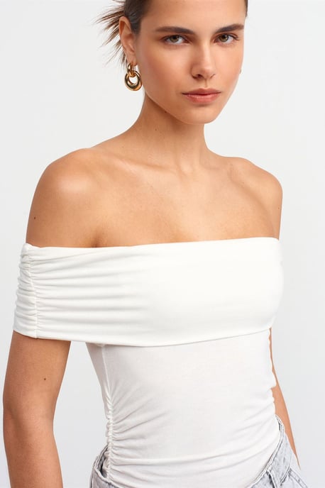 Off-Shoulder Slim Fit Jersey Blouse - Image 3