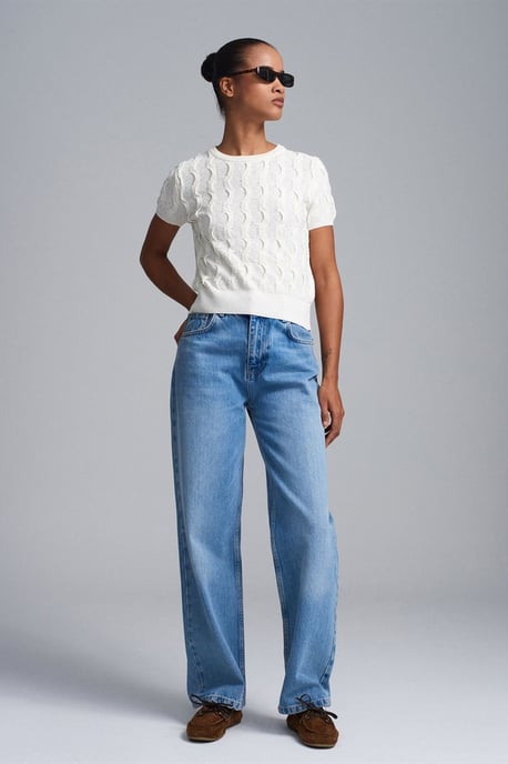 Geleide Ribbel Crop Blouse - Image 4