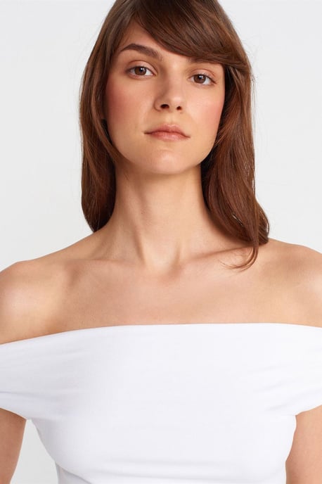 Kvinno Blus med Off-shoulder och Slim-fit i Jersey - Image 3