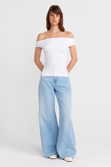Kvinno Blus med Off-shoulder och Slim-fit i Jersey - Image 4