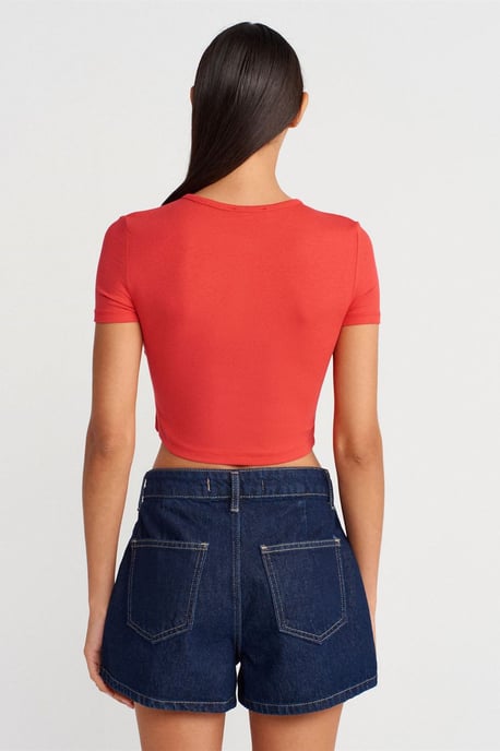 Slim Fit Crop Blouse Met Knopen - Image 2