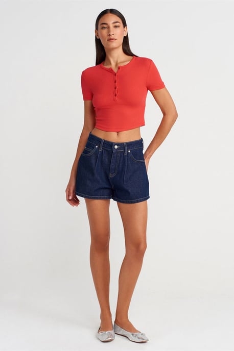 Slim Fit Crop Blouse Met Knopen - Image 4